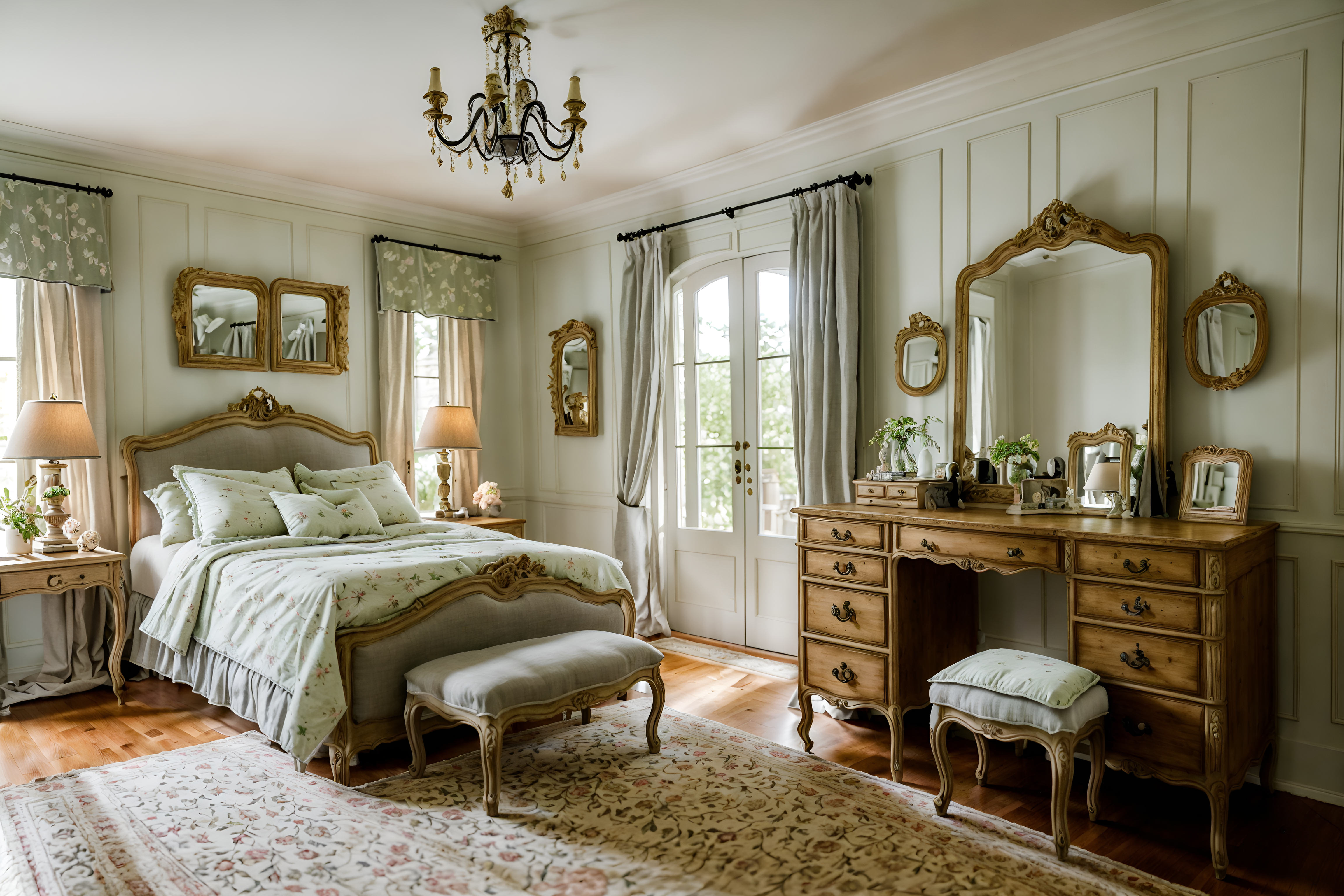 French Country-style Kids Room Interior With Dresser Closet